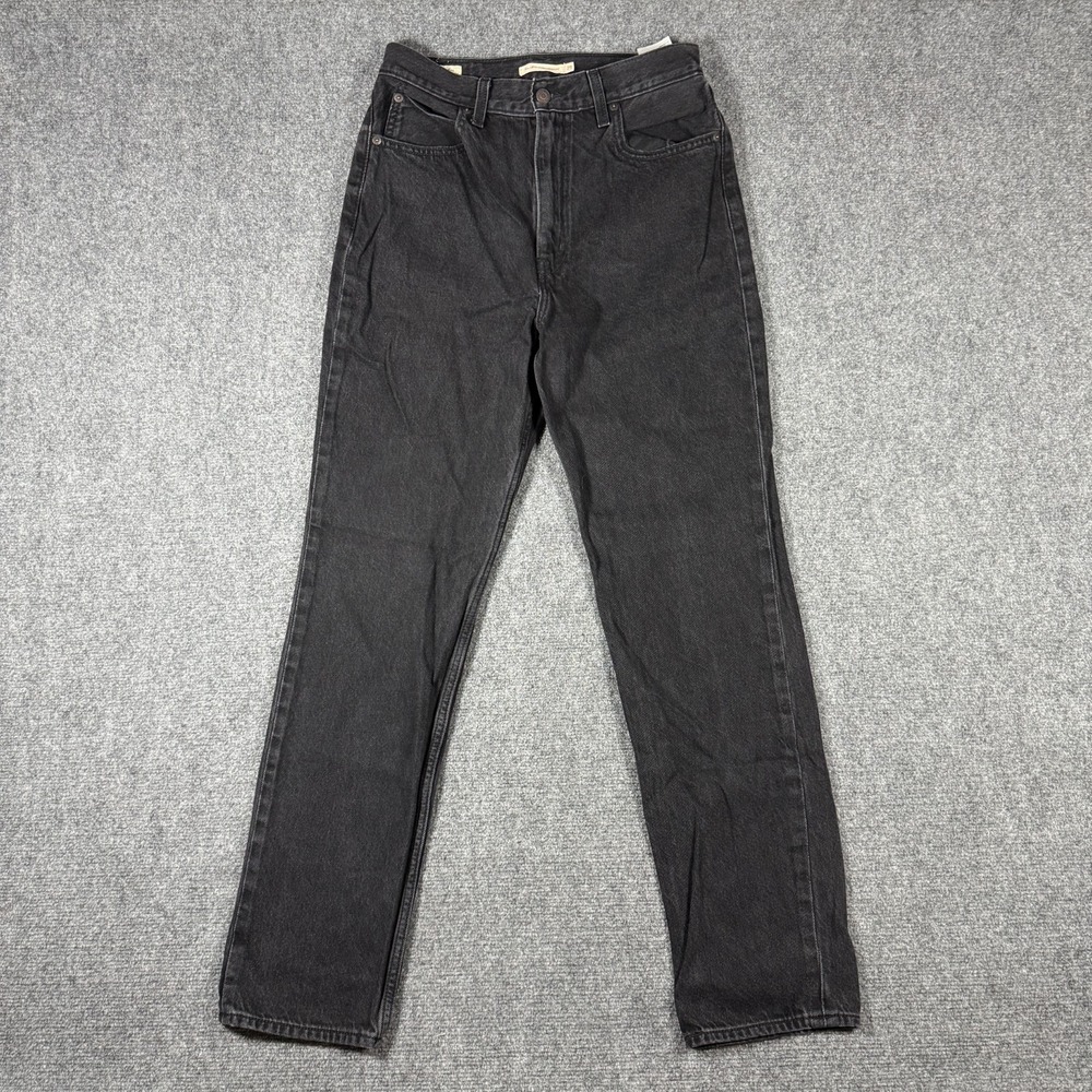 Levis 70s High Slim Straight Black Jeans Womens Size 29x31 Cotton Blend Denim